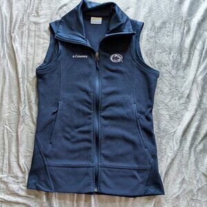 Navy Blue Penn State Columbia Fleece Vest Small